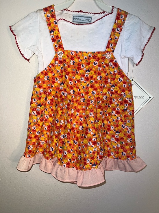 Donna Capozzi Other - Donna Capozzi Bright Orange Floral Vintage Romper. 2T